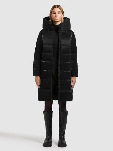1229CO253 200 black | JILIAS6 SHINY Coat BLACK